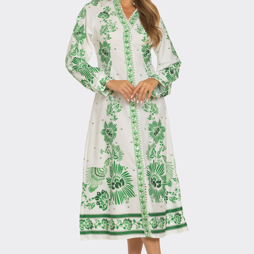 Verdant Charm Midi Dress