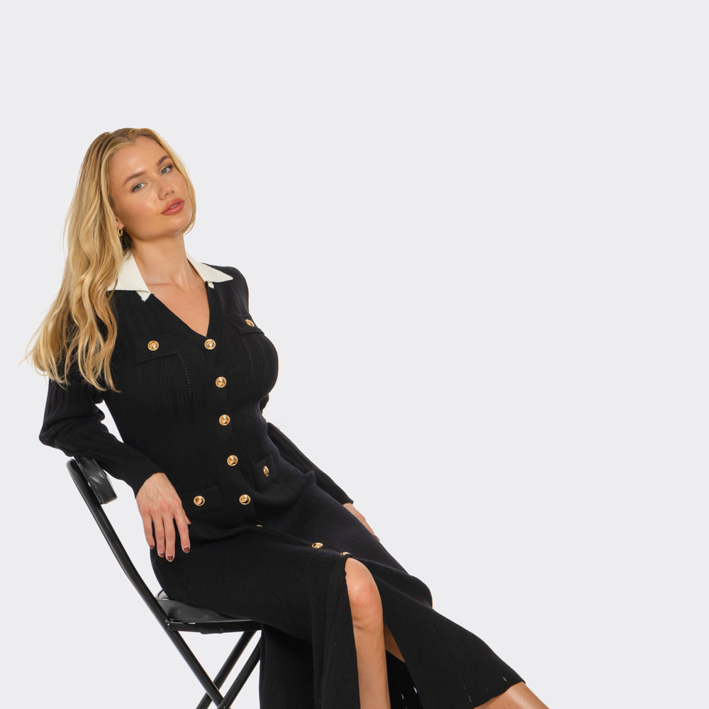 Isabella Buttoned Midi Dress