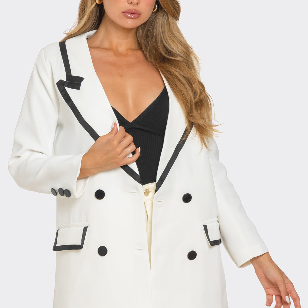 Contrast Trim Blazer