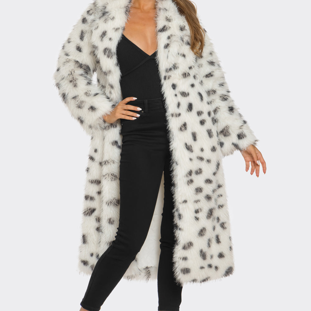 
                  
                    Snow Leopard Faux Fur Coat
                  
                