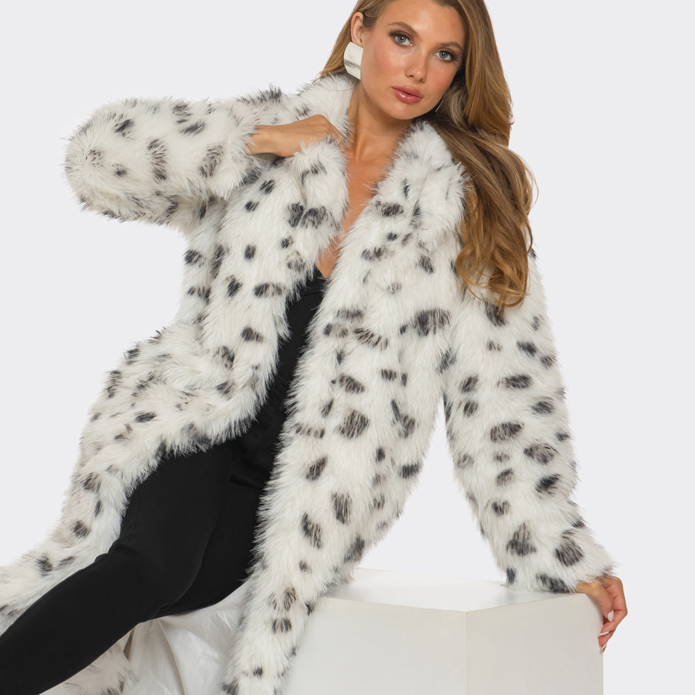 
                  
                    Snow Leopard Faux Fur Coat
                  
                