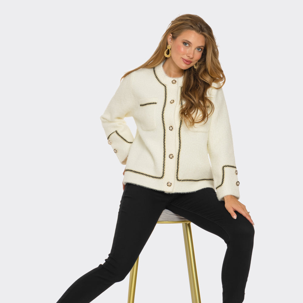 
                  
                    Solene Contrast Stitch Jacket
                  
                